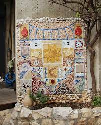 Garden Mosaic With Broken Tiles Stones And Ceramic Shapes Mosaic Wall Art Mosaic Art Mosaic Diy