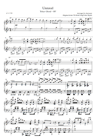 Unravel roblox id code : Sheet Music For Amp Quot Unravel Amp Quot From Tokyo Ghoul Composed By Tk From Ling Tosite Anime Sheet Music Violin Sheet Music Piano Sheet Music Beginners
