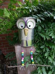 Eule Aus Konservendose Niedliche Garten Deko Garden Design Gardendesign Gardenideas Tin Can Art Tin Can Crafts Can Crafts