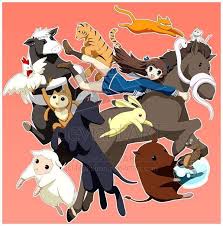 Fruits Basket Tohru Rin Horse Ayame Snake Kyo Cat Yuki Rat Shigure Dog Kureno Rooster Fruits Basket Anime Fruits Basket Manga Fruits Basket