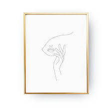 Artwork Black And White Face Drawing Hand On Face Abstract Female Face Minimal Art Simple Fashion Woman Art Beauty Art Black And White Sketch Wall A Drawing Prints Minimal Art Hands On Face