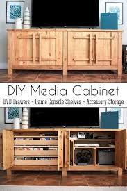 It features four doors with shelving inside for storage and black hardware. 17 Diy Tv Stand Plans You Can Make This Weekend