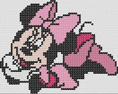 pink miss minnie mouse cross stitch chart cross stitch 4