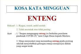 Ponteng sekolah sebenarnya tidak pernah menjanjikan. Kosa Kata Mingguan Enteng Sri Ucsi Secondary School Facebook