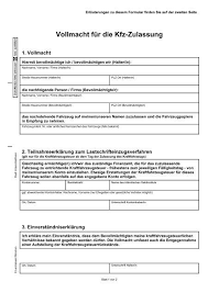 vollmacht fur die kfz zulassung landkreis munchen vollmacht kfz landkreis munchen