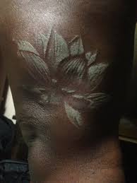 Nice Lotus White Ink Tattoo On Knee Color Tattoo Tattoos For Black Skin White Ink