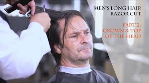 How to cut men's hair at home: Men S Long Hair Feather Razor Cut Sides Back Of The Head Part 1 Youtube