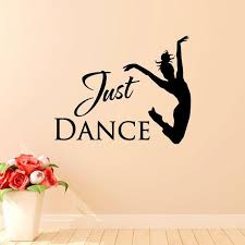 Just Dance Wall Decal Quote Ballet Dancer Wall Decal Stickers Dance Studio Decor Girl Wall Decals Dance Wall Decal Dance Wall Art Dance Rooms