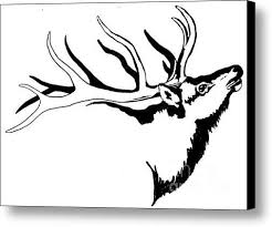 Tribal bull tattoos is an appropriate tattoo design choice for those who are looking for a strong and heroic look. Tribal Line Design Elk Original Canvas Print Canvas Art By Dale Jackson Elk Drawing Elk Silhouette Elk Tattoo