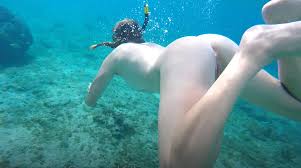 魚と観光客と一緒に全裸でシュノーケリング