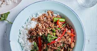 Spicy Beef Mince With Jasmine Rice Recipe Minced Beef Recipes Spicy Beef Clean Dinner Recipes