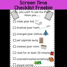 Screen Time Chores Worksheets Teaching Resources Tpt