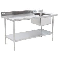 Sink On Right Regency 30 X 48 16 Gauge Stainless Steel Work Table With Sink Stainless Steel Work Table Stainless Steel Prep Table Stainless Steel Shelving