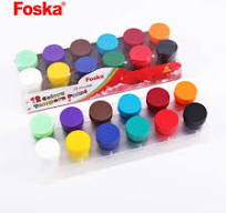 Foska Wholesale 12 Colors Non-Toxic 22ml Chrildren's Paint Tempera Paint  acrylic Paint with Brush
