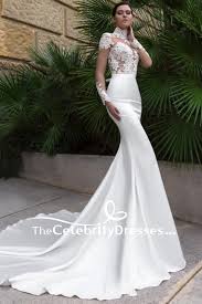 Choisir sa robe de mariée n'est pas chose aisée. Robe De Mariee En Dentelle Blanche Col Haut Avec Robe De Mariee A Manches Longues Sirene A Vendre Thecelebritydresses