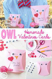 Diy valentine cards to make. Owl Homemade Valentines Cards Kids Can Make Valentine S Cards For Kids Homemade Valentine Cards Homemade Valentines Day Cards