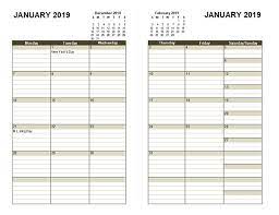 A free printable month calendar template for the year 2019 designed using horizontal lines and lots of blank space. 2019 Diary Planner Template Free Printable Templates