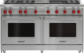 Check spelling or type a new query. Wolf Gr606cg 60 Inch Pro Style Gas Range With 6 Dual Stacked Sealed Burners Two 4 4 Cu Ft Convection Ovens Continuous Grates Infrared Broiler Griddle Red Control Knobs Island Trim And Star K Certified Natural