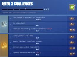 The introduction of so many weapons and the total. Fortnite Season Five Week Three Challenges Guide Xblafans