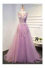 Beautiful Light Purple Beaded Lace Long Prom Dress Tulle Lilac Prom Dresses Prom Dresses Lace A Line Prom Dresses