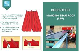 Standing seam metal roofing systems use hidden fasteners, meaning the hardware used to secure the panels to the substrate are hidden beneath the panels instead of exposed on top of them. Standing Seam Metal Roof By Supertech India By Supertech India Medium