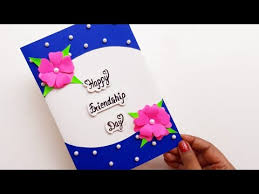 Once the clay flowers dry, help your kid glue them on the card. Diy Beautiful Handmade Friendship Day Card Idea How To Make Greeting Cards For Friends Youtube