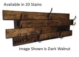 Farmhouse Large Horizontal Planked Wall Mounted Coat Towel Hanger Diy Coat Rack Stain Colors Wall Mounted Coat Rack