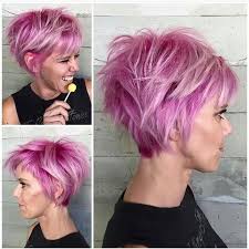 Short Pink Hair Color Pink Short Hair Styles Messy Pixie Haircut