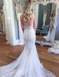Milanoo hat alles,das sie wünschen,unsere kleider zu günstigen preisen sind ideal für hochzeitsparty. Mermaid Ruckenfrei Gericht Schleppe V Ausschnitt Hochzeitskleid Mit Spitze Schlitz Applikationen Dresstells Com