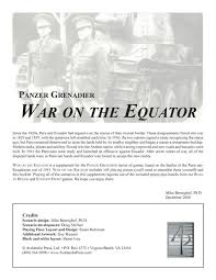 Ya que muchos i:1c9ructrva y vienen/i:1c9ructr se dicen en otros temas, hagamoslo en este. Panzer Grenadier War On The Equator Board Game Boardgamegeek