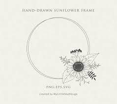 Download Sunflower Frame Svg Floral Wreath Svg Flower Wedding Etsy Circle Monogram Wedding Clipart Monogram Svg