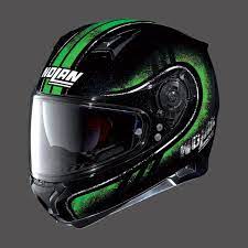 Nolan N87 Metal Black Green Orange Black Motorbike Helmet Black
