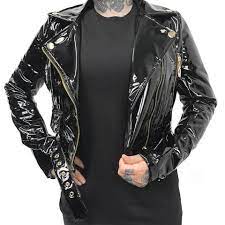 The Nancy Pvc Motorcycle Jacket Jackets Outerwear Jackets Motorcycle Jacket