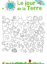 Avec ces coloriages éducatifs vous apprenez d'une manière amusante sur le jour de la terre. Coloriage Le Jour De La Terre Page 1