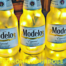 Modelo Especial Beer Bottle Light 3 Pack Frosted Glass Yellow Etsy Beer Bottle Lights Bottle Lights Beer Bottle