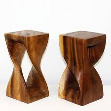 Haussmann Mini Twist Stool 4 Sq Set Of 2 Stool Design Organic Furniture Stool