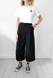 Black And White Square Pants Outfit Ideas Image Result For Culottes Converse Square Pants Outfit Casual How To Wear Culottes Culottes Outfit How To Wear