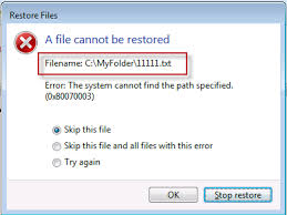 Windows Backup Or Restore Errors 0x80070001 0x81000037 Or 0x80070003