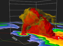 A storm with a tornado observed by radar has certain distinguishing features and forecasters are trained to recognize them. 3d Radar Image Of The Moore Ok F5 Tornado Tornados Tornado Tornadoes