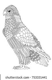 How to draw buzzard printable coloring page, free to download and print. Hand Drawn Buzzard Sketch Antistress Adult Stock Vector Royalty Free 753331441