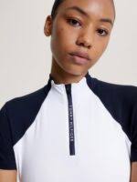 Tommy Hilfiger Equestrian Ladies Denver Cooling Short Sleeved 1/4 Zip  Training Top In Desert Sky TH13WSST759