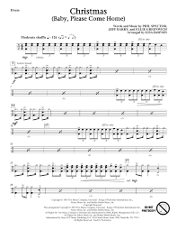 Christmas Baby Please Come Home Drums Sheet Music L Despain Choir Instrumental Pak