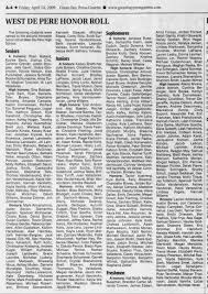 West DePere Honor Roll 4/24/2009