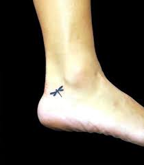 Tiny Black Dragonfly On The Heel Color Black Tags First Cute Easy Small Dragonfly Tattoo Ankle Tattoos For Women Dragonfly Tattoo