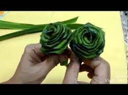 How To Make A Big Rose Out Of Lemon Leaves Designing For Designers Video Tutorial Series Youtube Flax Flowers Coconut Leaves Diy Roses