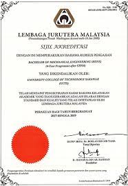 * the programmes that were highlighted in green colour have been recognised by related professional bodies e.g. Full Accreditation Bachelor Of Mechanical Engineering Ucts