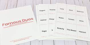 Free printable word games for dementia patients. Alzheimer S Activity Famous Duos Game Free Printable