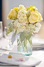 Shiny flower 6 pcs artificial flowers silk daisy artificial daisy flowers fake colorful daisy plant bouquet for home garden porch table centerpieces wedding decor, yellow, blue, white 4.4 out of 5 stars 36 Fair Oaks Seersucker Wedding Yellow Wedding Flowers Flower Centerpieces Wedding Beautiful Wedding Flowers
