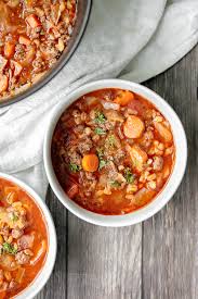 Beef Cabbage Barley Soup