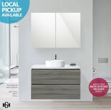 Another tempting hanging bathroom vanity which looks simply elegant with its washed grey and white finish. Bogetta 900mm Light Grey Oak Timber Wood Grain Bathroom Vanity With Stone Top Homegear Australia